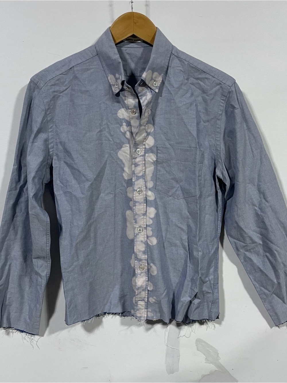 Tomas Maier Light Blue Button-Down Shirt with White Placket Detail